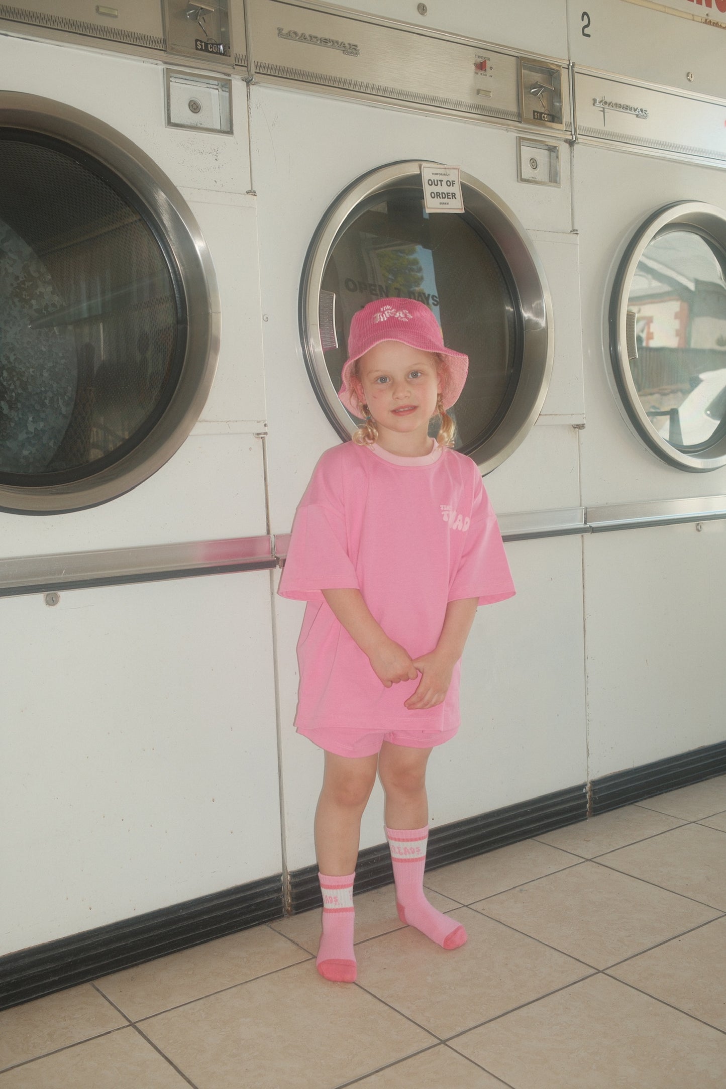 Pink bucket hat